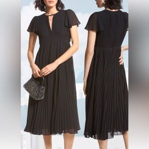Michael Kors Black Pleated Midi Dress